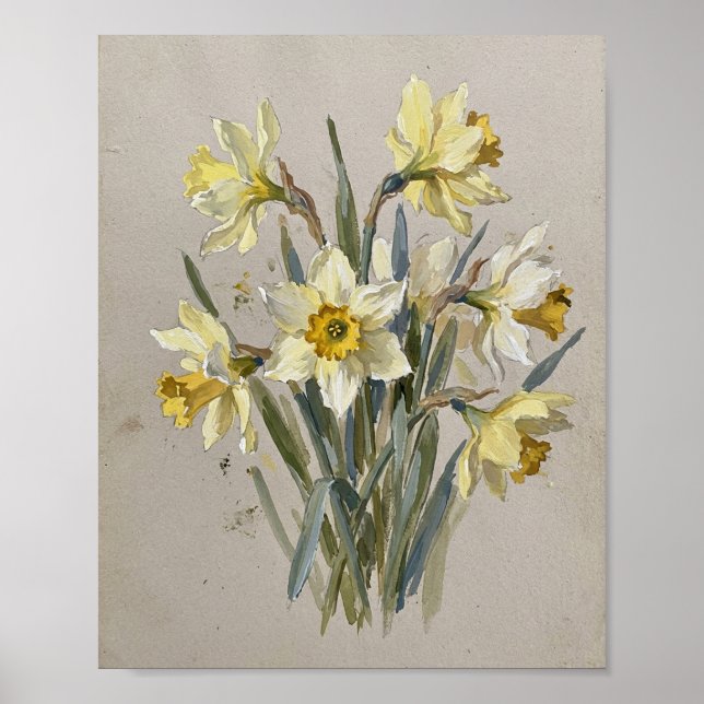 Affiche Fleur de naissance de mars Jonquille I (Devant)