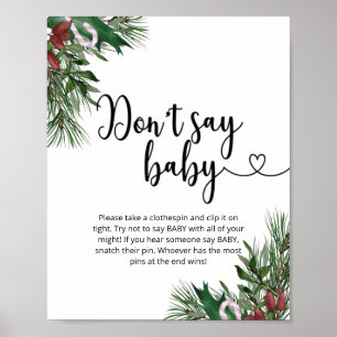 Affiche Fleur de Noël Ne pas dire bébé