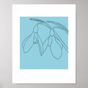 Affiche Fleur de perce-neige personnalisée 
