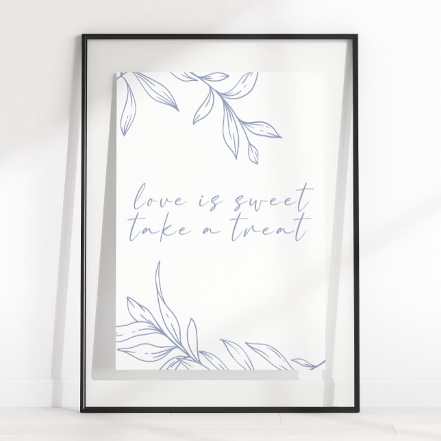 Affiche Fleur de Pervenche Simple Mariage L'Amour est Doux (Créateur téléchargé)