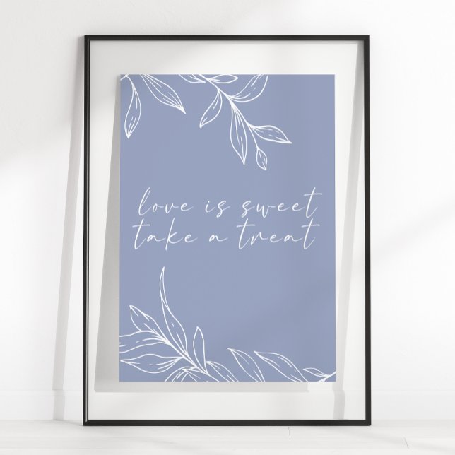 Affiche Fleur de Pervenche Simple Mariage L'Amour est Doux (Créateur téléchargé)