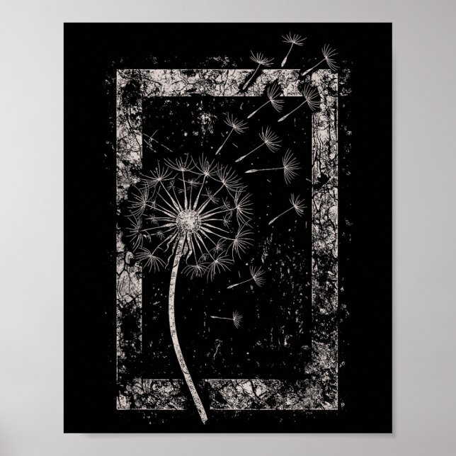 Affiche Fleur de pissenlit Grunge Alt Alternative Goth Got (Devant)