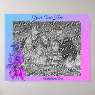 Affiche Fleur de pivoine colorée personnalisée Ajouter vot