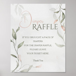 Affiche Fleur de printemps Baby shower floral Déchets Raff