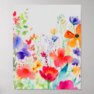 Affiche Fleur de printemps colorée