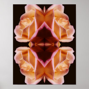 Affiche Fleur de Rosier Jaune Art Miroir Teinté