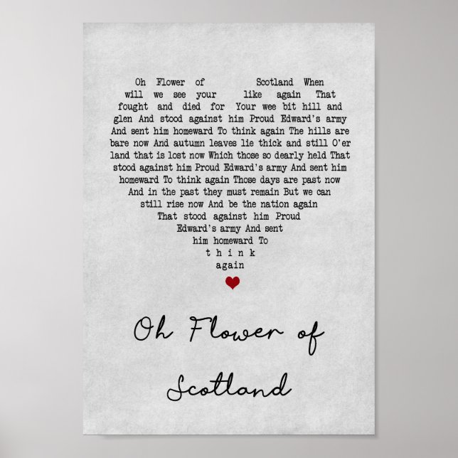 Affiche Fleur De Scotland Grey Heart Chanson Lyrique Impri (Devant)
