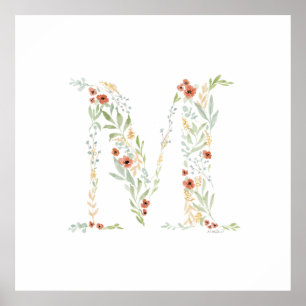 Affiche Fleur de style aquarelle boho 