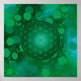 Affiche fleur de vie, chakra, zen, géométrique sacrée, pur