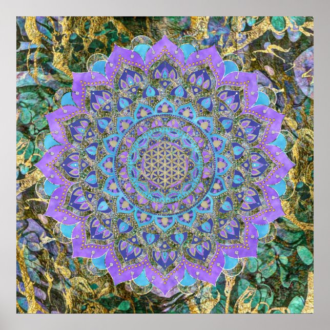 Affiche Fleur De Vie - Mandala India Style 2 (Devant)