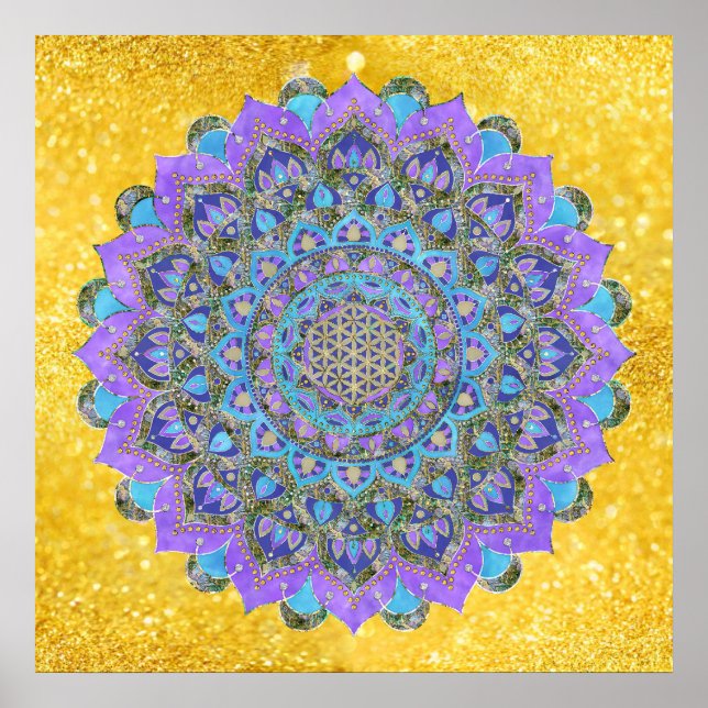 Affiche Fleur De Vie - Mandala India Style 2 (Devant)