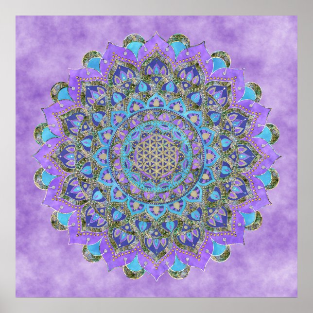 Affiche Fleur De Vie - Mandala India Style 2 (Devant)