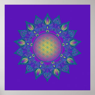 Affiche Fleur De Vie - Mandala Indien 3