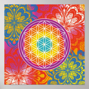 Affiche Fleur de vie mandala zen
