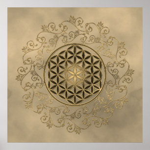 Affiche Fleur De Vie - Ornements Vintages Mandala 2
