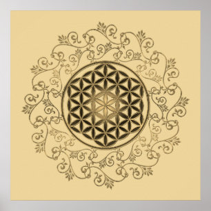 Affiche Fleur De Vie - Ornements Vintages Mandala 2