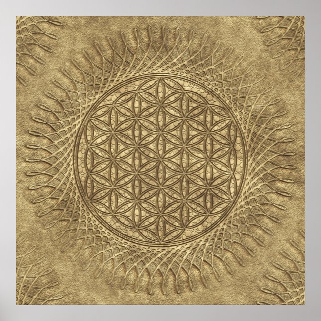 Affiche Fleur de vie - soleil - motif continu 4 (Devant)