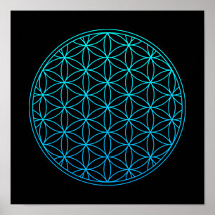 Affiche fleur de vie symbole de géométrie sacrée antiqu