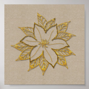 Affiche Fleur Décembre de Poinsettia