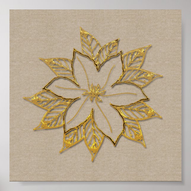 Affiche Fleur Décembre de Poinsettia (Devant)