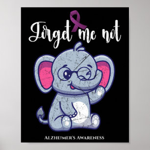 Affiche Fleur d'éléphant Oubliez-Moi Pas Alzheimer Awar