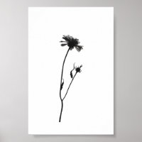 Fleur d'encre minimaliste Art floral Abstrait en n