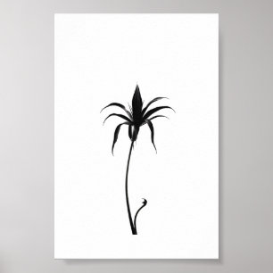 Affiche Fleur d'encre minimaliste Art floral Abstrait en n