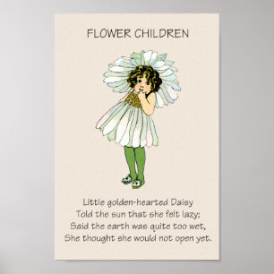 Affiche Fleur d'Enfants de Livre Ancien CAMOMILLE