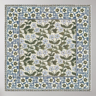 Affiche Fleur d'été de Pervenche Élégante Florale Jolie