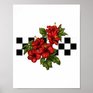 Affiche Fleur d'Hibiscus Tropical Hawaïen