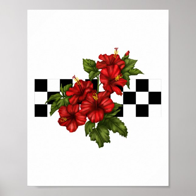 Affiche Fleur d'Hibiscus Tropical Hawaïen (Devant)