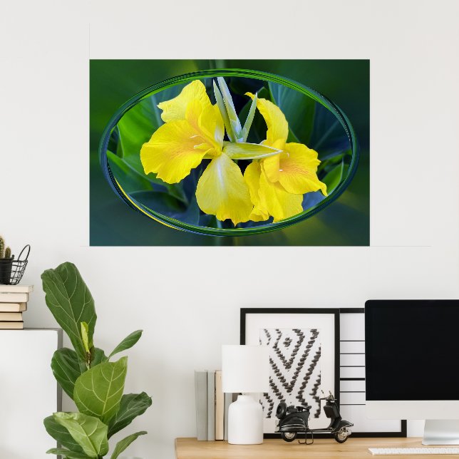Affiche fleur d'Iris jaune (Bureau à domicile)