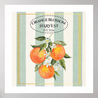 Affiche Fleur d'Oranger - Label Citrus Méditerranéen