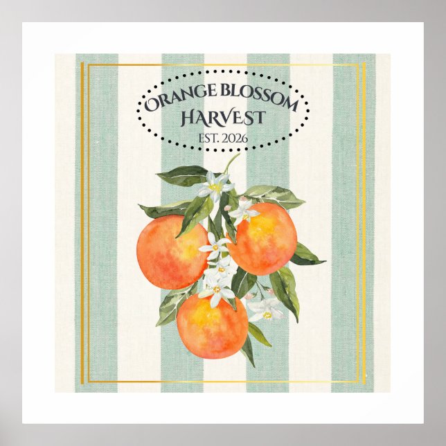 Affiche Fleur d'Oranger - Label Citrus Méditerranéen (Devant)