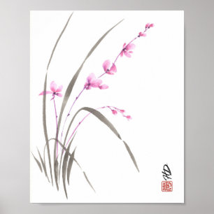 Affiche Fleur d'Orchidée Murmurante