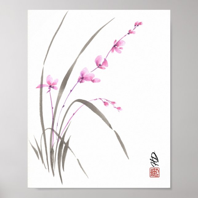 Affiche Fleur d'Orchidée Murmurante (Devant)