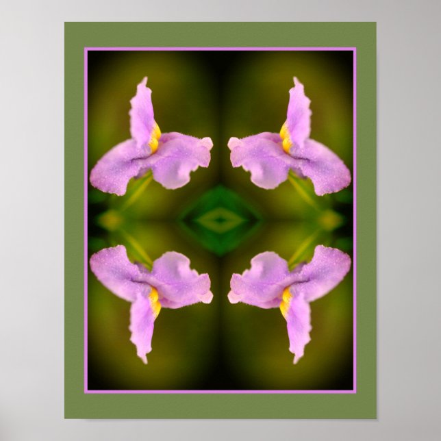Affiche Fleur d'orchidée sauvage Abstraite (Devant)