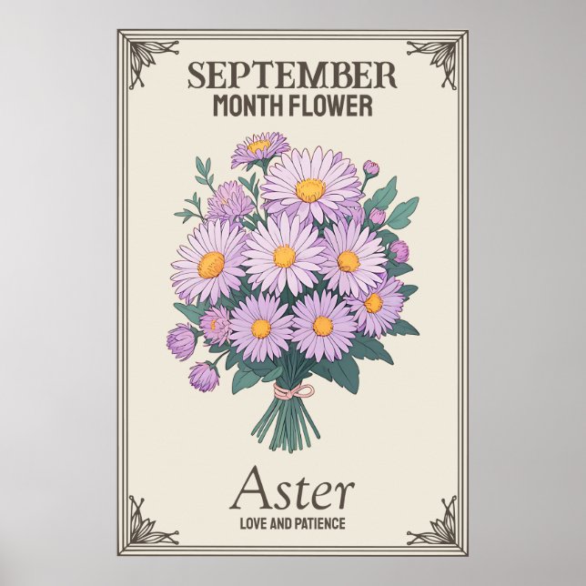 Affiche Fleur du mois d'août (Devant)