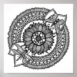 Affiche Fleur En Mandala 2