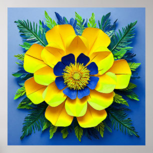 Affiche Fleur en papier