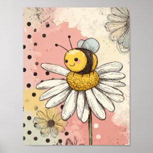 Affiche Fleur et abeille fantaisistes – Floral cosy (1)