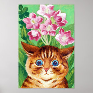Affiche Fleur et Chat, Louis Wain