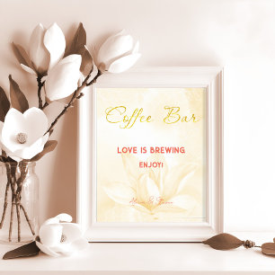 Affiche Fleur Ethereal Magnolia, Bar Mariage À Café