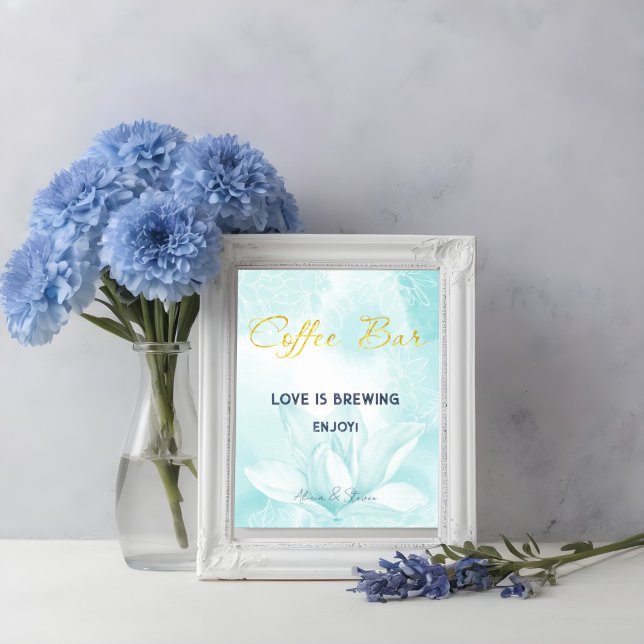Affiche Fleur Ethereal Magnolia, Bar Mariage À Café (Créateur téléchargé)