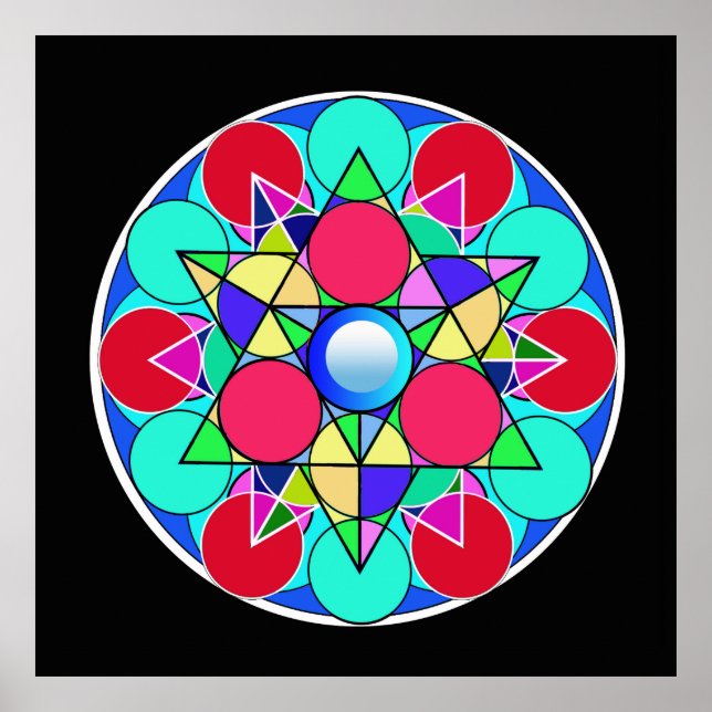 Affiche Fleur étoile Abstraite (Devant)