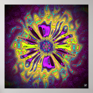 Affiche Fleur étoilée florissante v1 pareidolia motif