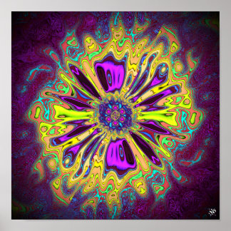 Affiche Fleur étoilée florissante v1 pareidolia motif