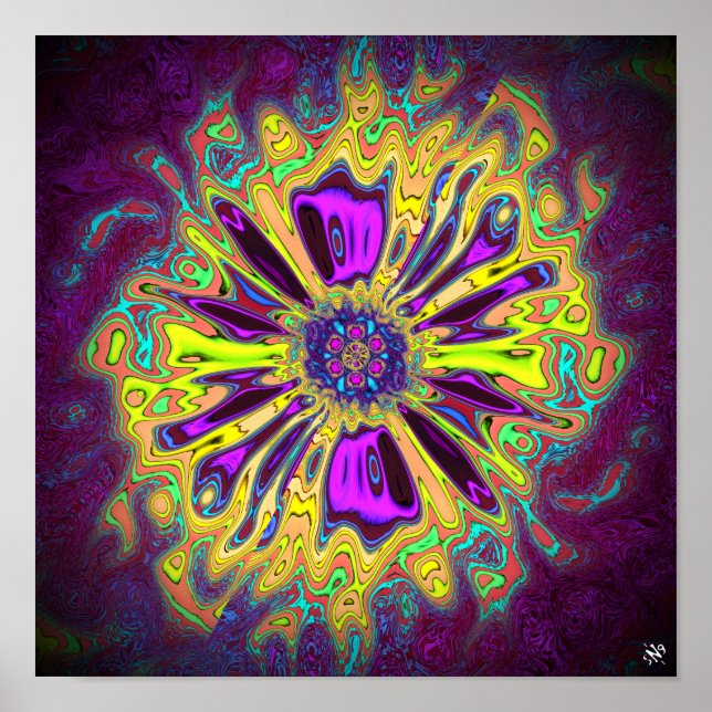 Affiche Fleur étoilée florissante v1 pareidolia motif (Devant)