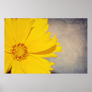 Affiche Fleur faite sur commande de jaune d'impression de