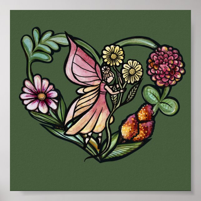 Affiche Fleur Fée Jardin Fées (Devant)